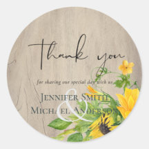 Rustic Sunflower Woodland Wedding Bedankt