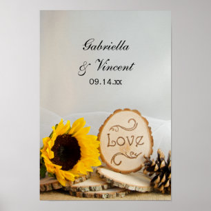 Rustic Sunflower Woodland Wedding Poster