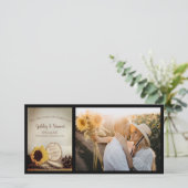 Rustic Sunflower Woodland Wedding Save the Date (Staand voorkant)