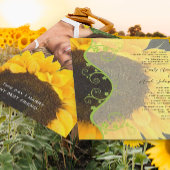 Rustic Sunflower Your Photo Wedding Kaart