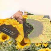 Rustic Sunflower Your Photo Wedding Kaart