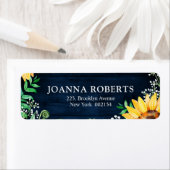 Rustic Sunflower's Breath Navy Blue Wedding Etiket (Insitu)