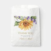 Rustic Sunflowers & Lavender Wedding Bedankzakje (Voorkant)