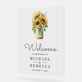 Rustic Sunflowers Mason Jar Wedding Welcome (Angle)