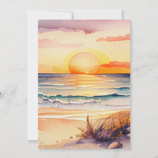 Rustic Sunset Beach Save The Date Cards (Dos)