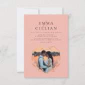 Rustic Sunset Budget minimalist 2 Fotobruiloft Kaart (Voorkant)