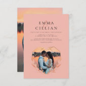 Rustic Sunset Budget minimalist 2 Fotobruiloft Kaart (Voorkant / Achterkant)