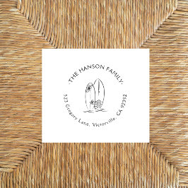 Rustic Surfboards  familie retouradres Rubberstempel