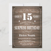 Rustic Surprise 15e anniversaire Invitation (Devant)