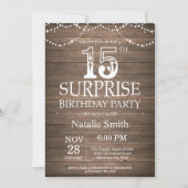 Rustic Surprise 15e anniversaire Invitation (Devant)