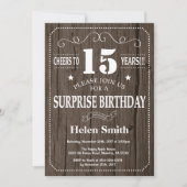 Rustic Surprise 15e anniversaire Invitation (Devant)