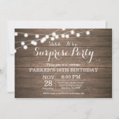 Rustic Surprise 16e anniversaire Invitation Bois (Devant)