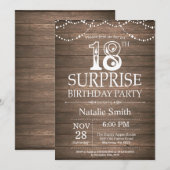 Rustic Surprise 18e anniversaire Invitation (Devant / Derrière)
