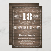 Rustic Surprise 18e anniversaire Invitation (Devant / Derrière)