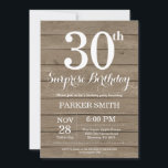 Rustic Surprise 30th Birthday Invitation<br><div class="desc">Rustic Surprise 30th Birthday Invitation. Arrière - plan rustique en bois. Anniversaire vintage du Retro. Anniversaire adulte. Hommes ou Femmes Anniversaire Invitation. 13ème 15ème 16ème 18ème 20ème 21ème 30ème 40ème 50ème 60ème 70ème 80ème 90ème 100ème, Tout âge. Pour plus de personnalisation, cliquez sur le bouton "Customiser" et utilisez notre outil...</div>
