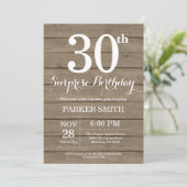 Rustic Surprise 30th Birthday Invitation (Debout devant)