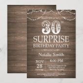 Rustic Surprise 30th Birthday Invitation (Devant / Derrière)