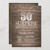 Rustic Surprise 50e anniversaire Invitation (Devant / Derrière)