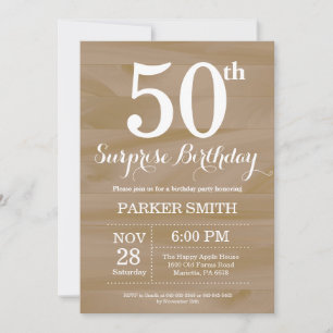 Rustic Surprise 50e anniversaire Invitation