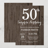 Rustic Surprise 50e anniversaire Invitation (Devant / Derrière)
