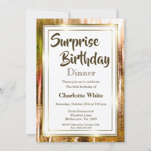 Rustic Surprise 60e anniversaire Dîner Invitation