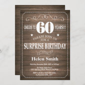 Rustic Surprise 60e anniversaire Invitation (Devant / Derrière)