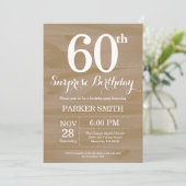 Rustic Surprise 60e anniversaire Invitation (Debout devant)