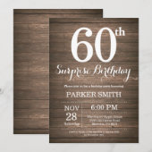 Rustic Surprise 60e anniversaire Invitation (Devant / Derrière)