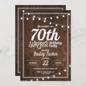 Rustic Surprise 70ste verjaardagsfeestje Kaart (Voorkant / Achterkant)