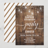 Rustic Surprise Birthday Party Kaart (Voorkant / Achterkant)
