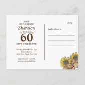 Rustic Surprise Floral 60ste Verjaardag Briefkaart (Achterkant)