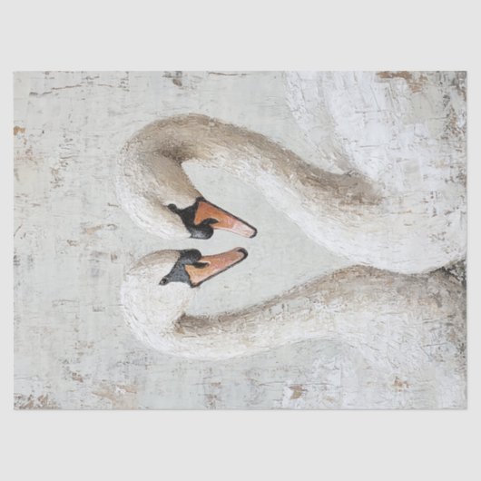 Rustic Swan Oil Painting Decoupage Tissuepapier (Voorkant)