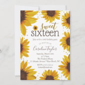 Rustic Sweet 16 Birthday Sunflower Kaart (Voorkant)