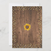 Rustic Sweet 16 Birthday Sunflower Kaart (Achterkant)