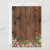 Rustic Sweet 16 Party Coral Floral Invitation bois (Dos)