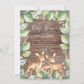 Rustic Sweet Deer Couple Baby shower Invitation (Devant)