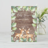 Rustic Sweet Deer Couple Baby shower Invitation (Debout devant)
