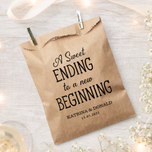 Rustic Sweet Ending Wedding Favor Bag Bedankzakje