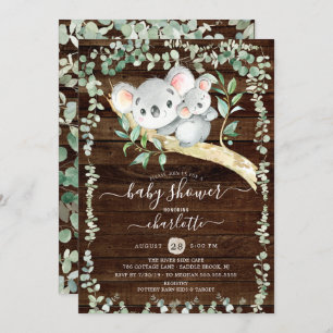 Rustic Sweet Koala Baby shower Ours Invitation