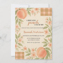 Rustic Sweet Little Peach Baby Shower Kaart