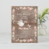 Rustic Sweet Mam & Baby Swan Baby shower Kaart (Staand voorkant)