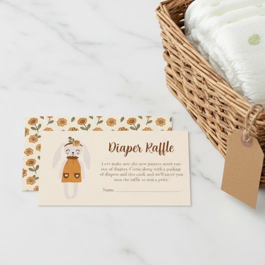 Rustic Sweet Rabbit Baby Shower Game Informatiekaartje