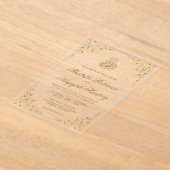 Rustic Swirl Frame Gold Muslim Wedding Acryl Uitnodigingen (Laagn)