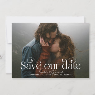 Rustic Swirl QR code Foto Save The Date