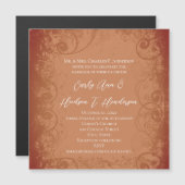 Rustic Swirl Terracotta Coral Wedding Uitnodiging (Voorkant / Achterkant)