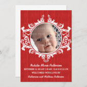 Rustic Swirls Baby Aankondiging (Voorkant / Achterkant)