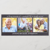 Rustic Sympathie 3 Foto Funeral Prayer Bladwijzer (Voorkant)