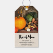 Rustic Table Bounful Harvest Birthday Cadeaulabel (Voorkant)