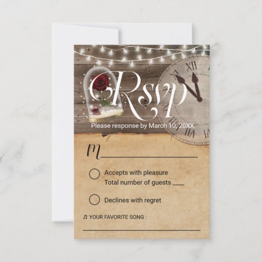 Rustic Tale zo oud als Time Fairytale Weddenschap  RSVP Kaartje (Voorkant)