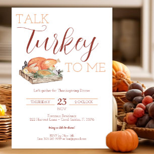 Rustic Talk Turquie Thanksgiving Dîner Invitation
